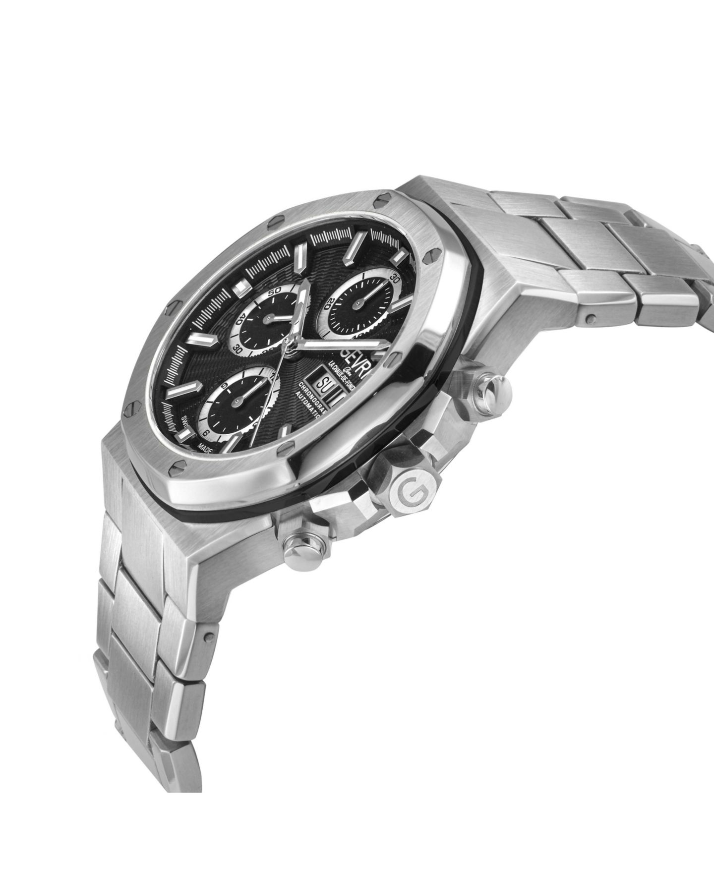 Мужские часы Gevril Swiss Made Kingsgate Swiss Automatic Silver Stainless Steel Bracelet Watch — фото 3