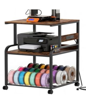 3-Tier 3D Printer Stand Heavy with Filament Storage, Duty Rolling Printer Cart