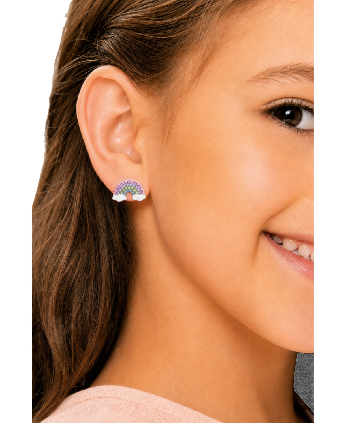 Chanteur Kids Rainbow Hypoallergenic Earrings for Girls with Surgical Titanium Screwbacks