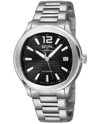 Men's Swiss Made Stuyvesant Swiss Automatic Silver Stainless Steel Bracelet Watch
