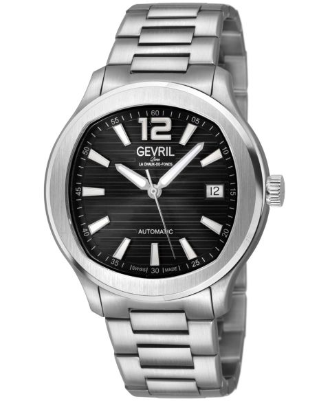 Мужские часы Gevril Swiss Made Stuyvesant Swiss Automatic Silver Stainless Steel Bracelet Watch