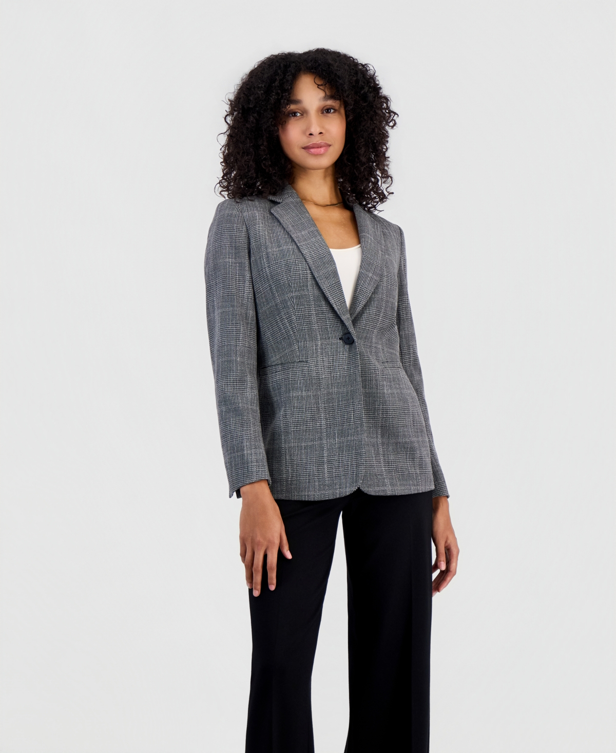 Bar Iii Women's Plaid-Stretch Blazer, Macy's Exclusive