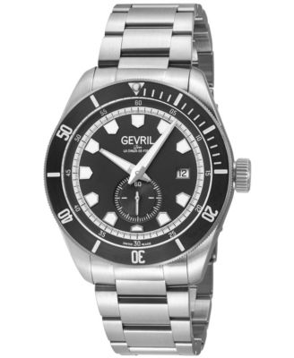 Men's Swiss Made Yorkville Swiss Automatic Silver Stainless Steel Bracelet Watch