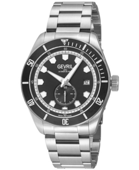 Мужские часы Gevril Swiss Made Yorkville Swiss Automatic Silver Stainless Steel Bracelet Watch