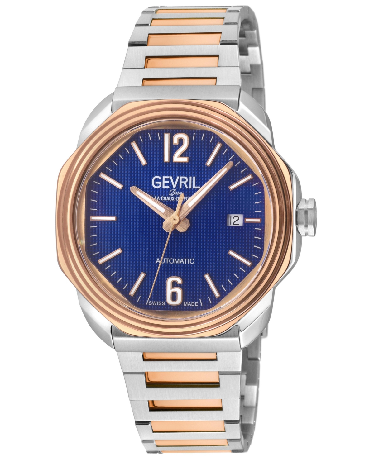 Gevril Men's Swiss Made Roosevelt Swiss Automatic Two tone Stainless Steel Bracelet Watch