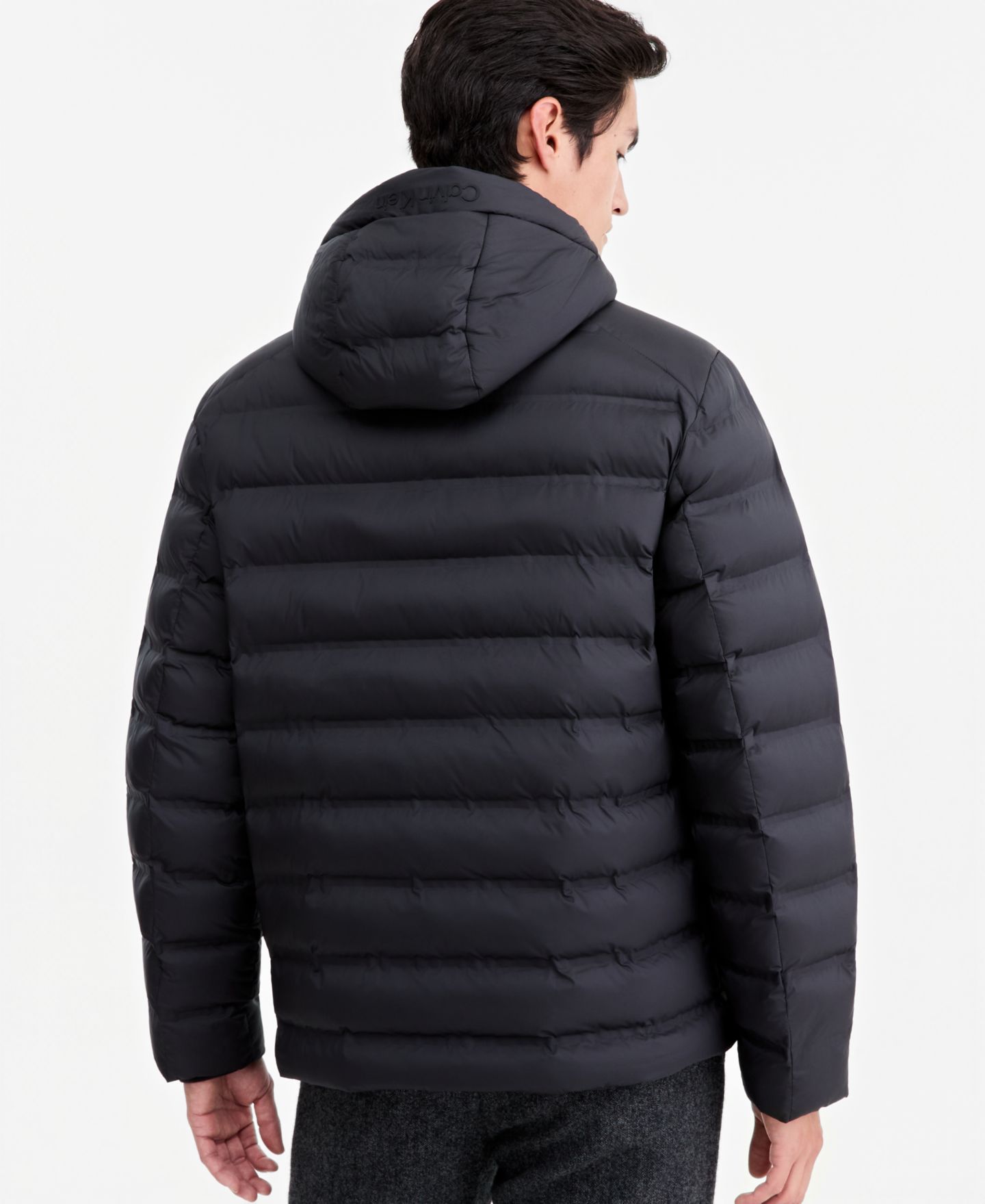 Мужская куртка Calvin Klein Hooded Packable, цвет: Чёрный — фото 5