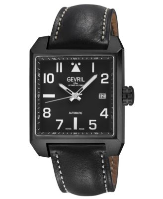 Men's Swiss Made Herald Square Swiss Automatic Italian Leather Strap Watch