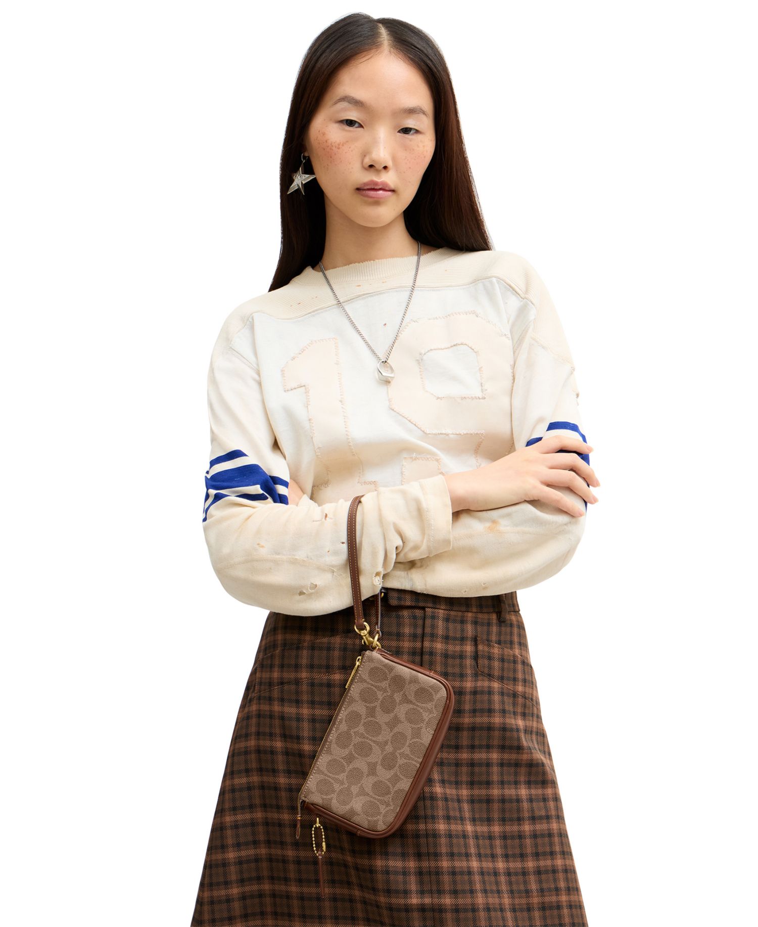 Plaza Mini Signature UpcraftedLeather Shoulder Bag 18