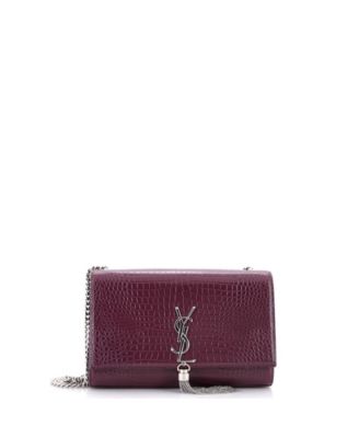 Medium Classic Monogram Tassel Crossbody Bag Embossed Leather