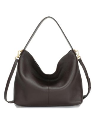 Mara Soft Pebbled Leather Slouchy Hobo Shoulder Bag with Crossbody Strap Casual Everyday Tote Purse