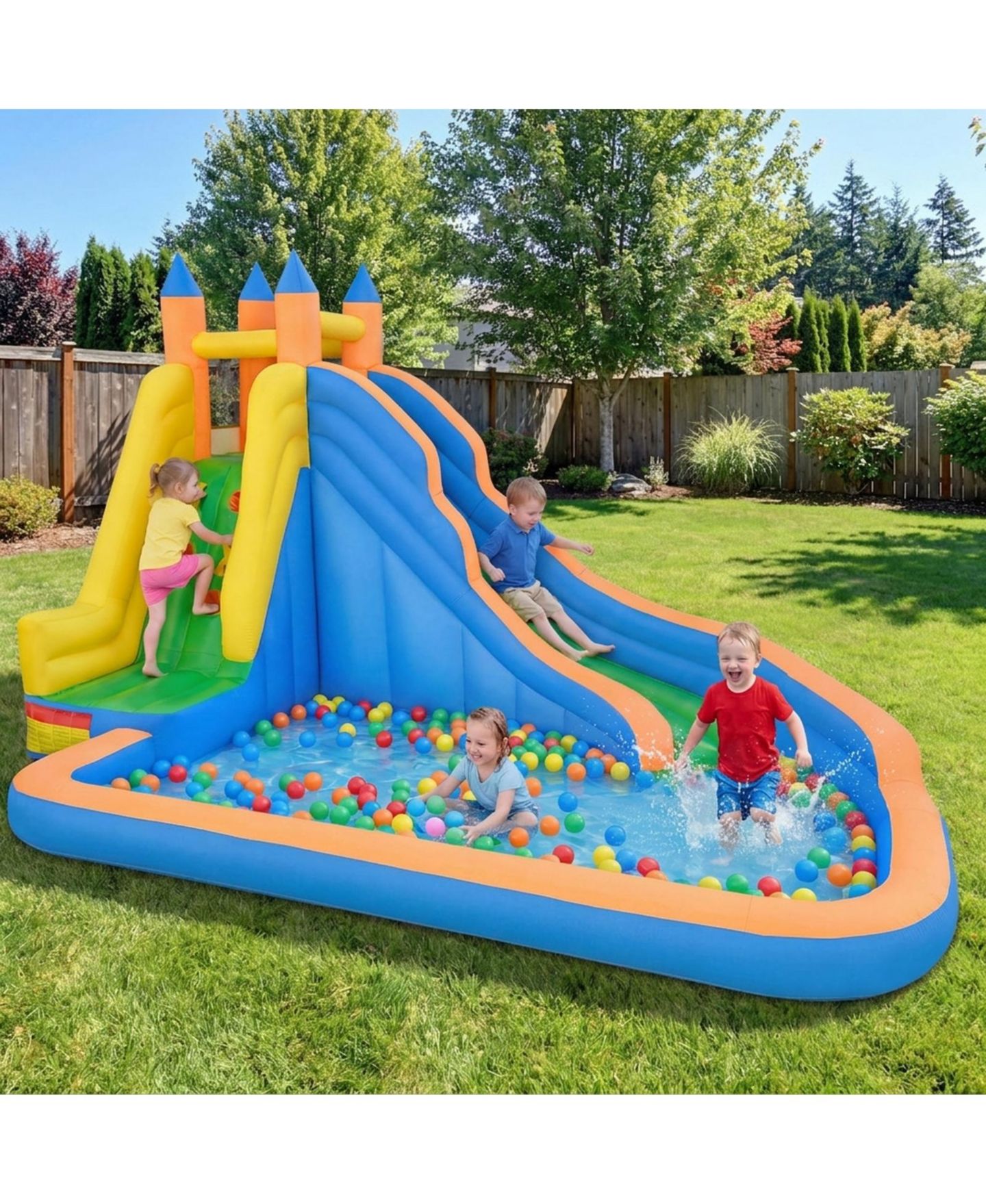Детская игрушка SUGIFT 3-in-1 Inflatable Water Slide with Climbing Wall, 157.5"L x 121.5"W x 96.5"H, Ages 3-10, цвет: Open Miscellaneous — фото 2
