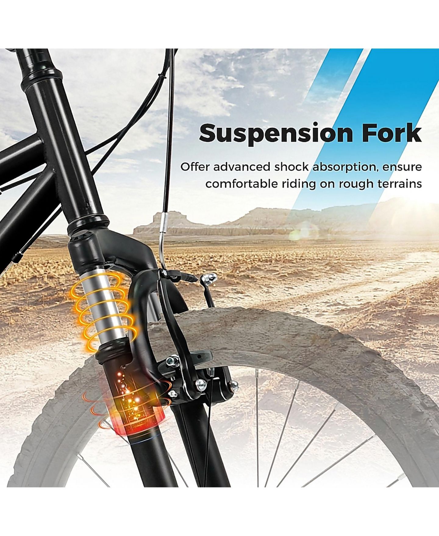 Детская игрушка SUGIFT 20" Kids' Mountain Bike with 6-Speed and Front Suspension Fork, Ages 8+, цвет: Чёрный — фото 8
