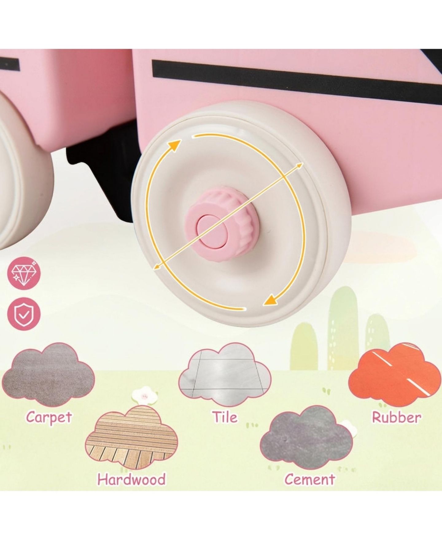 Детская игрушка SUGIFT 4-in-1 Ride On Push Car With Music and Storage, Ages 1.5-5, цвет: Розовый — фото 4
