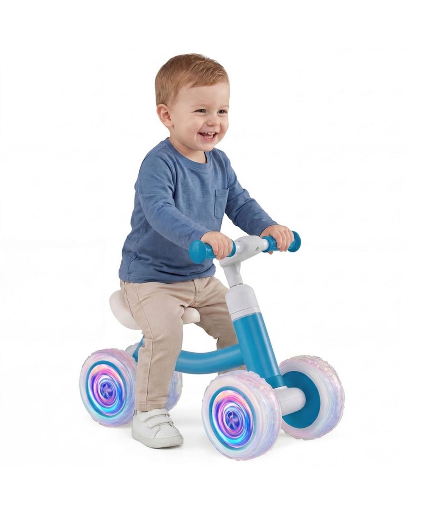 Детская игрушка SUGIFT Baby Adjustable Light-Up Wheels Balance Bike, Ages 1+, цвет: Синий — фото 9