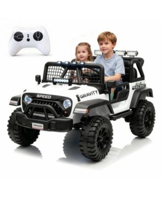 Kids 24V 2 Seater Ride On Car - 4WD Electric Truck with Parent Remote, Spring Suspension, LED Lights, Music, 2 Speeds - Battery Powered Vehicle