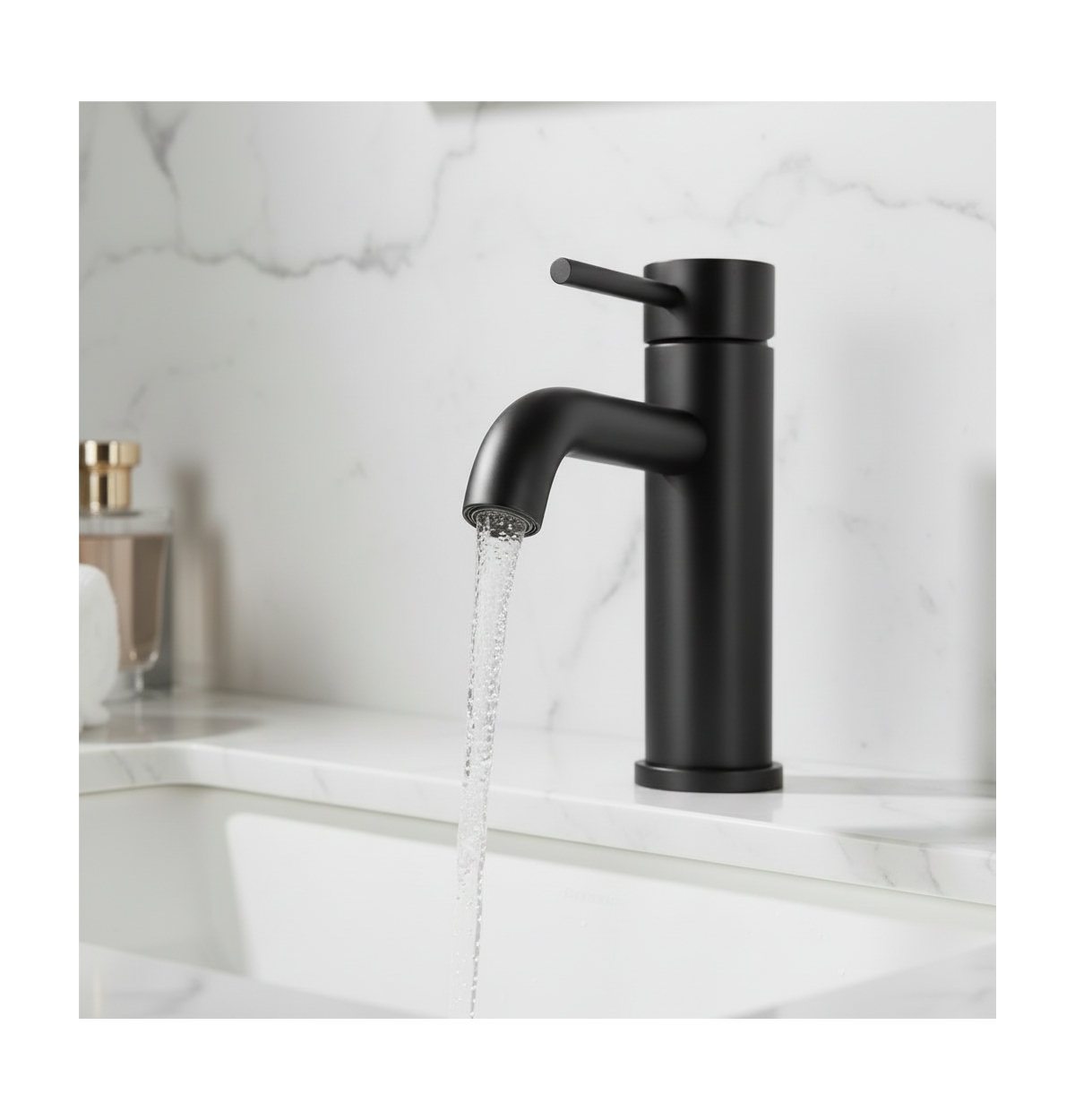 Busdays Single Handle Bathroom Faucet Lavatory Faucet Stainless Steel Single Hole Matte