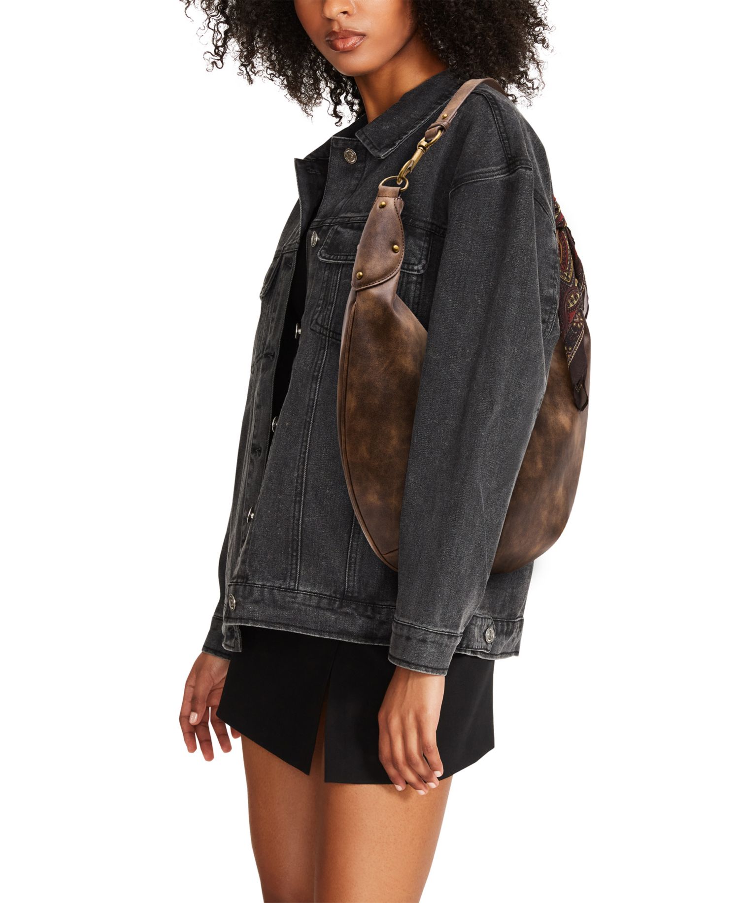 Olga-P Polyurethane Small Hobo Handbag