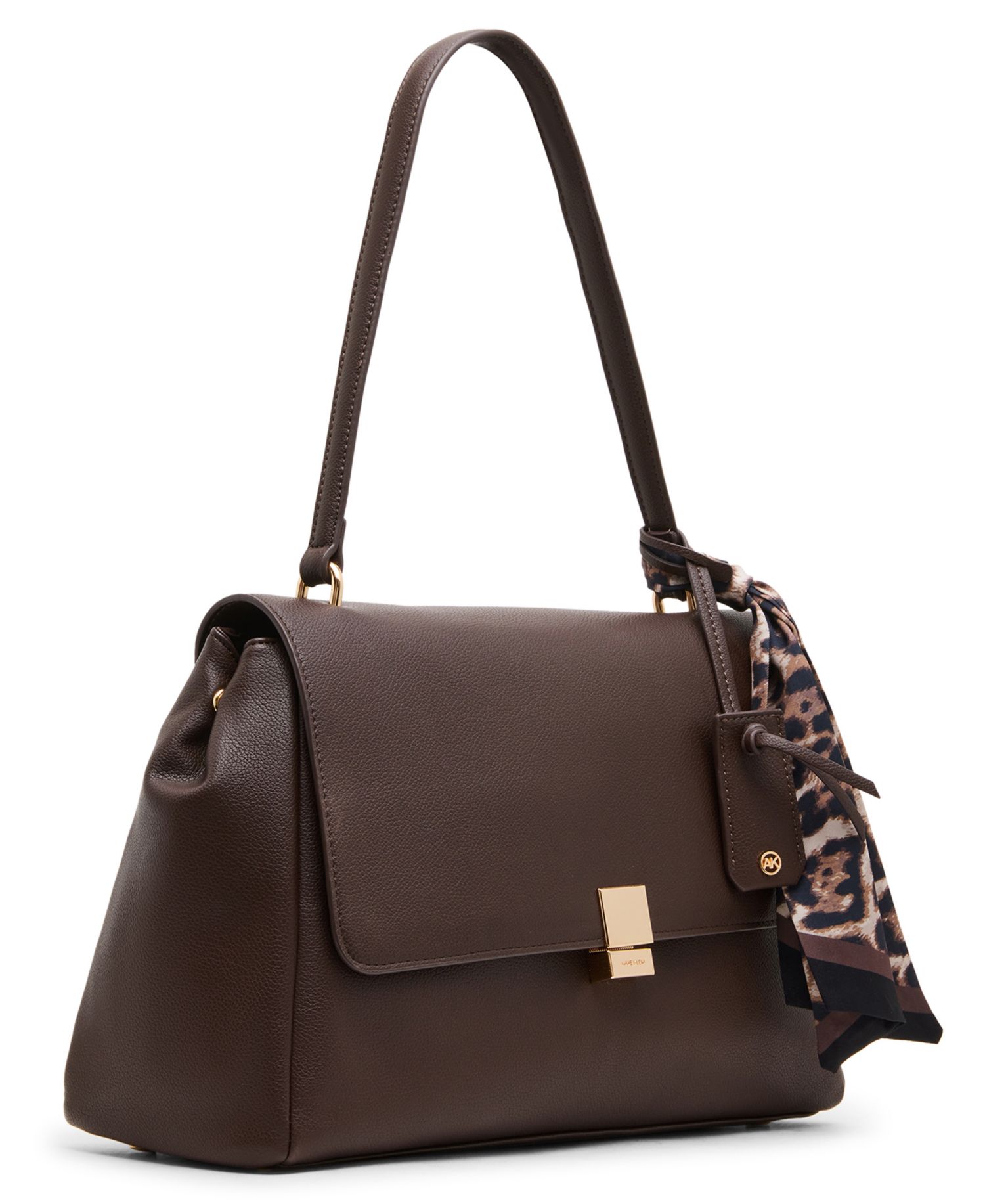 Flap with Scarf Medium Shoulder Handbag