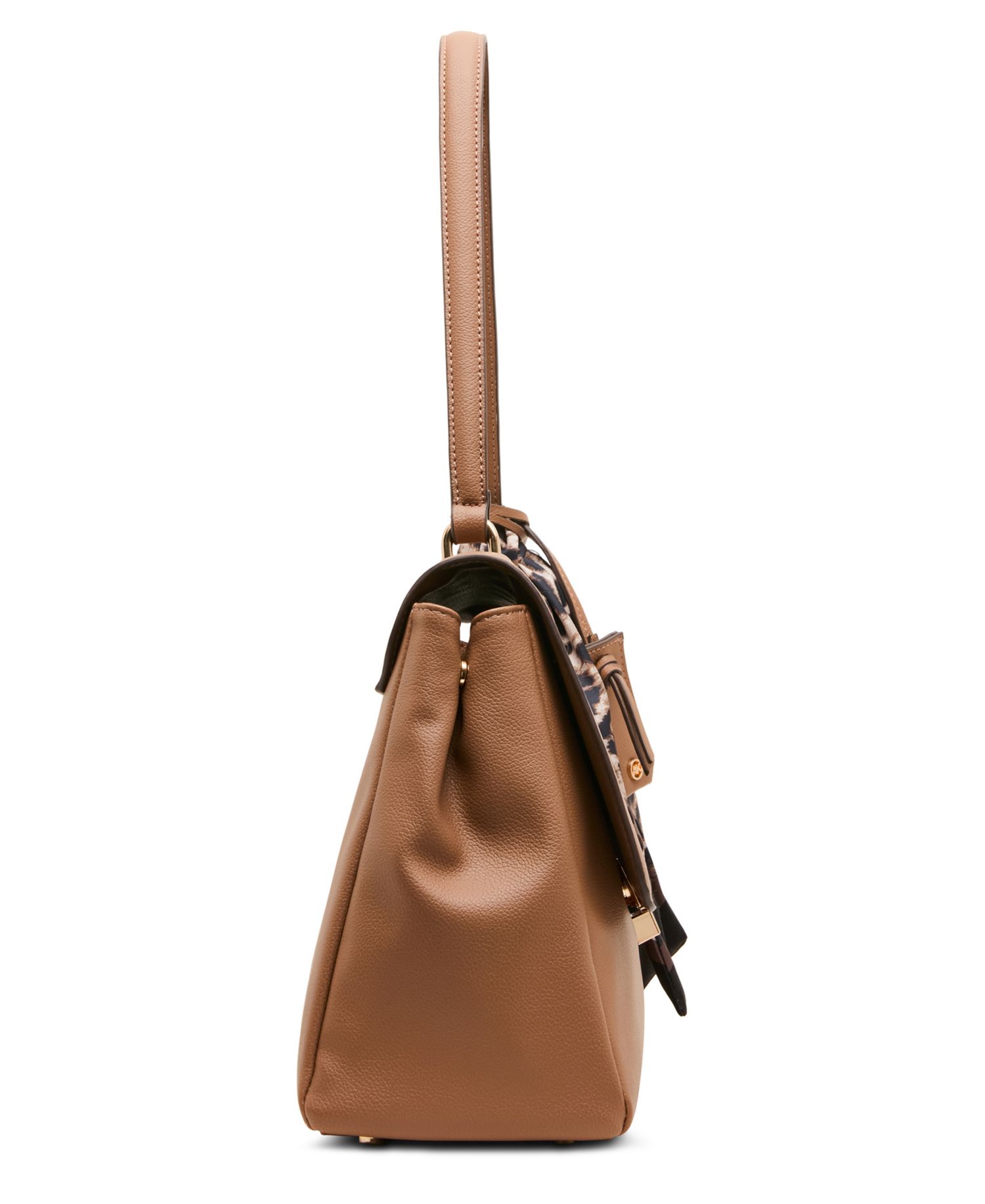 Flap with Scarf Medium Shoulder Handbag