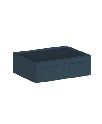 12 Inch Height Double Door Deep Wall Cabinets, Ready to Assemble Kitchen Cabinet with Solid Wood Frame, Soft-Close Slides and Hinge