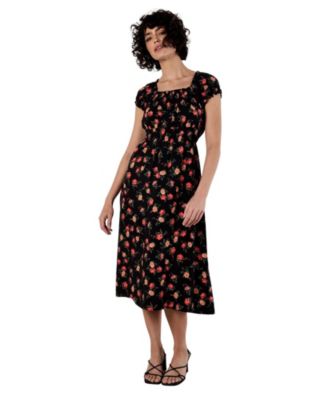 Women's Rose Milkmaid Midi Dress