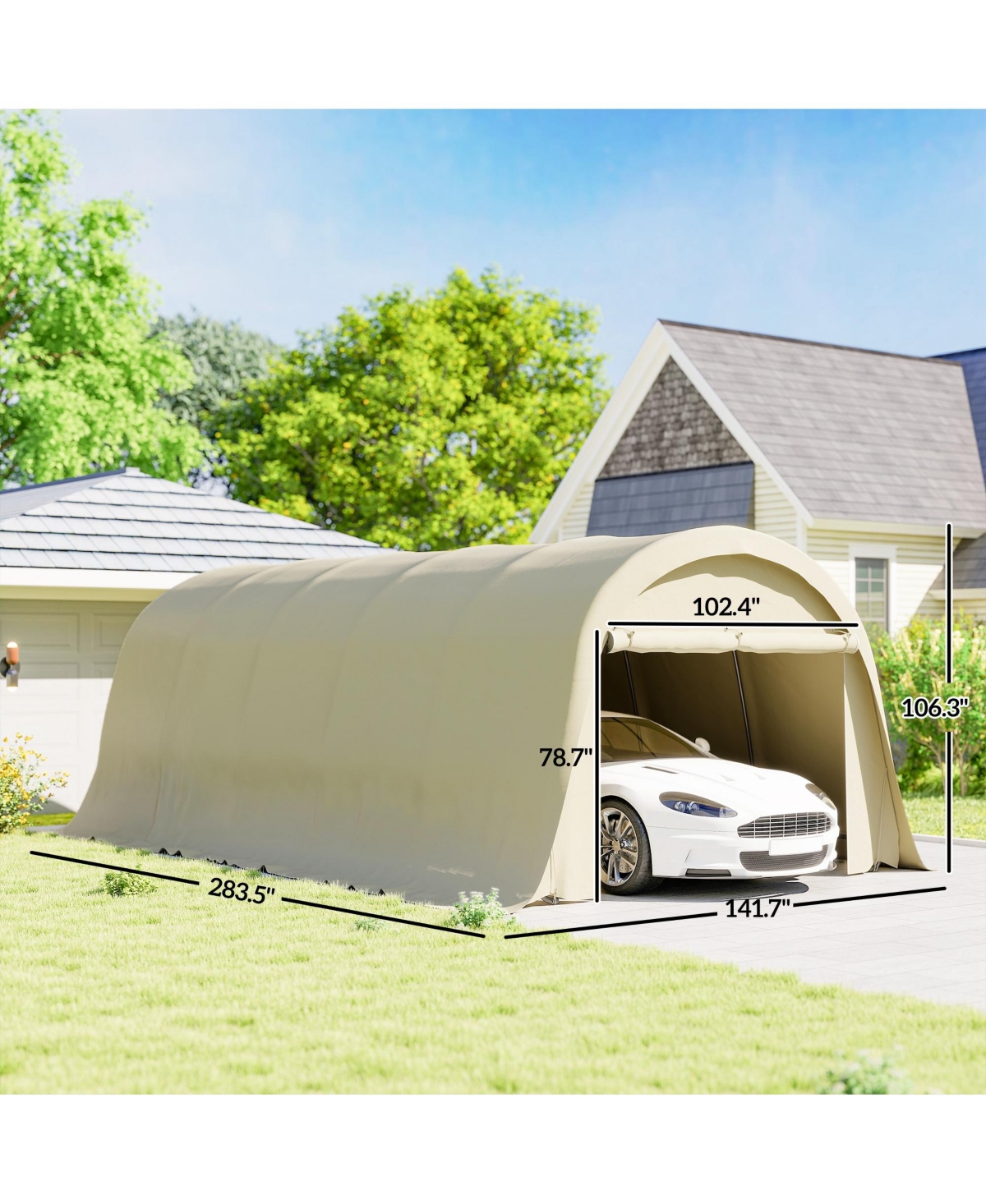 Outsunny Heavy Duty Carport, UPF50+ Portable Garage