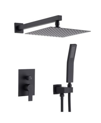 12 Inch Ceiling Mount Brushed Nickel Rain Shower System Luxury Rainfall Shower Head Combo Set