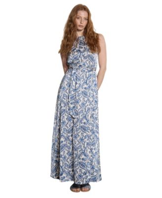 Women's Paisley-Print Satin Halter Dress