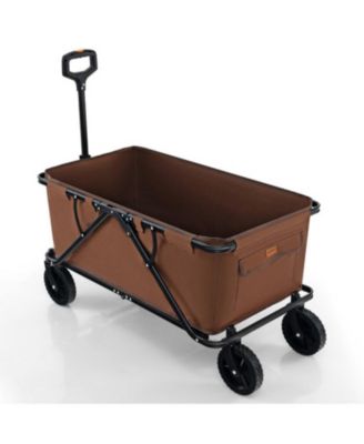 Collapsible Folding Wagon Cart with Adjustable Handlebar