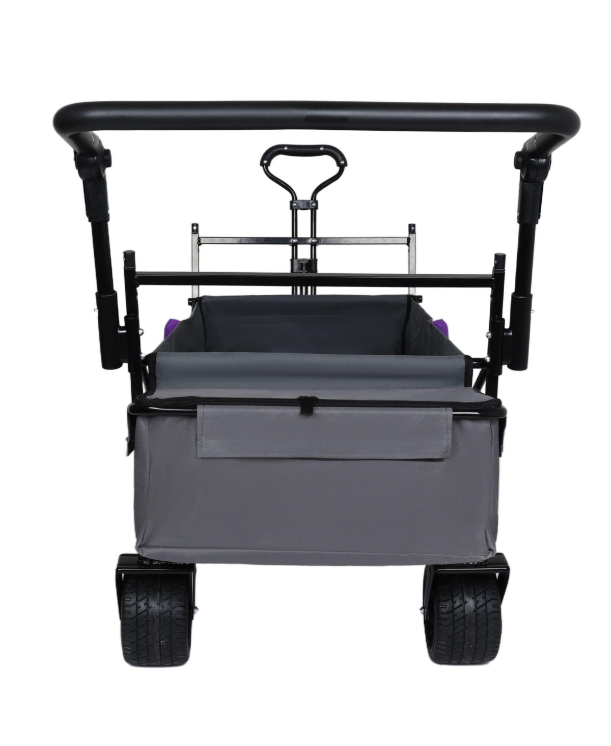 Mountaintop With Push Handle,480Lbs Collapsible Wagon with Canopy,7" All-Terrain Wheels, Cart for Camping, Shopping, Sports, Garden