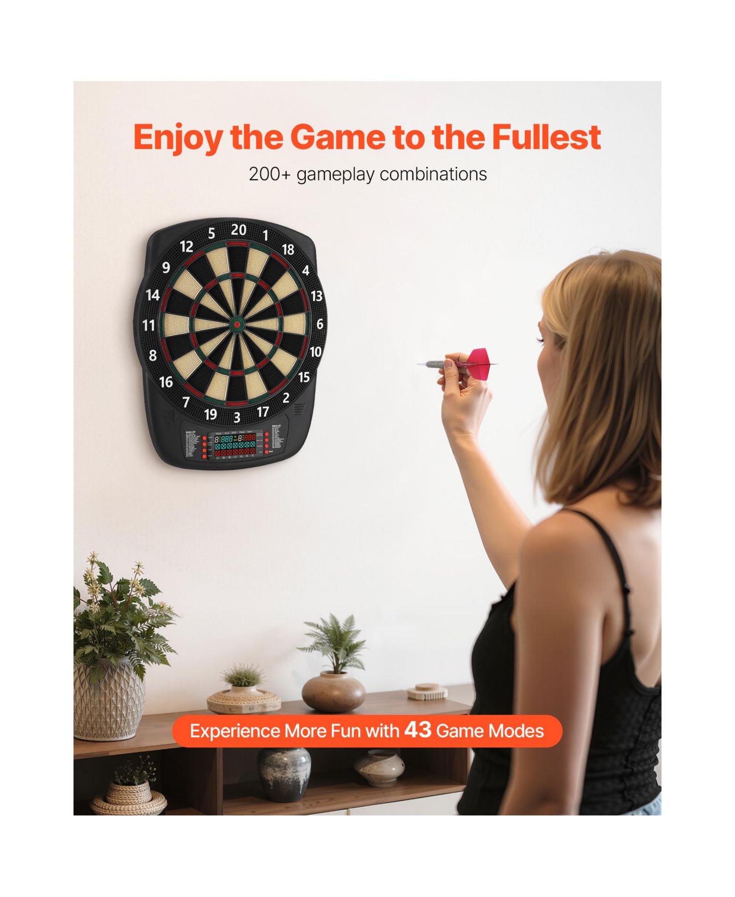 Детская игрушка HONGGE Electronic Dart Board with 43 Games, Ages 3+, цвет: Чёрный — фото 6