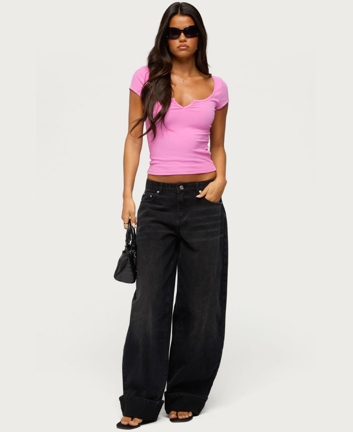Women's Jeanna Cropped Short-Sleeve Scoop Neck T-Shirt