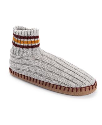 Men's Contrast Stripe Rib Cuff Bootie Slippers