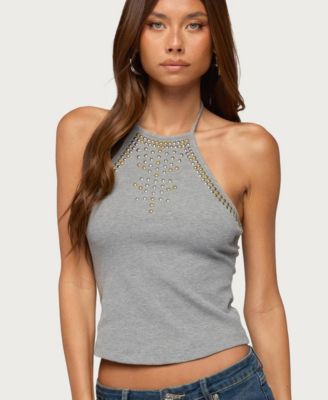 Women's Milica Studded Tie-Back Halter Top