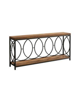 2-Tier Long Console Table with Storage Shelf
