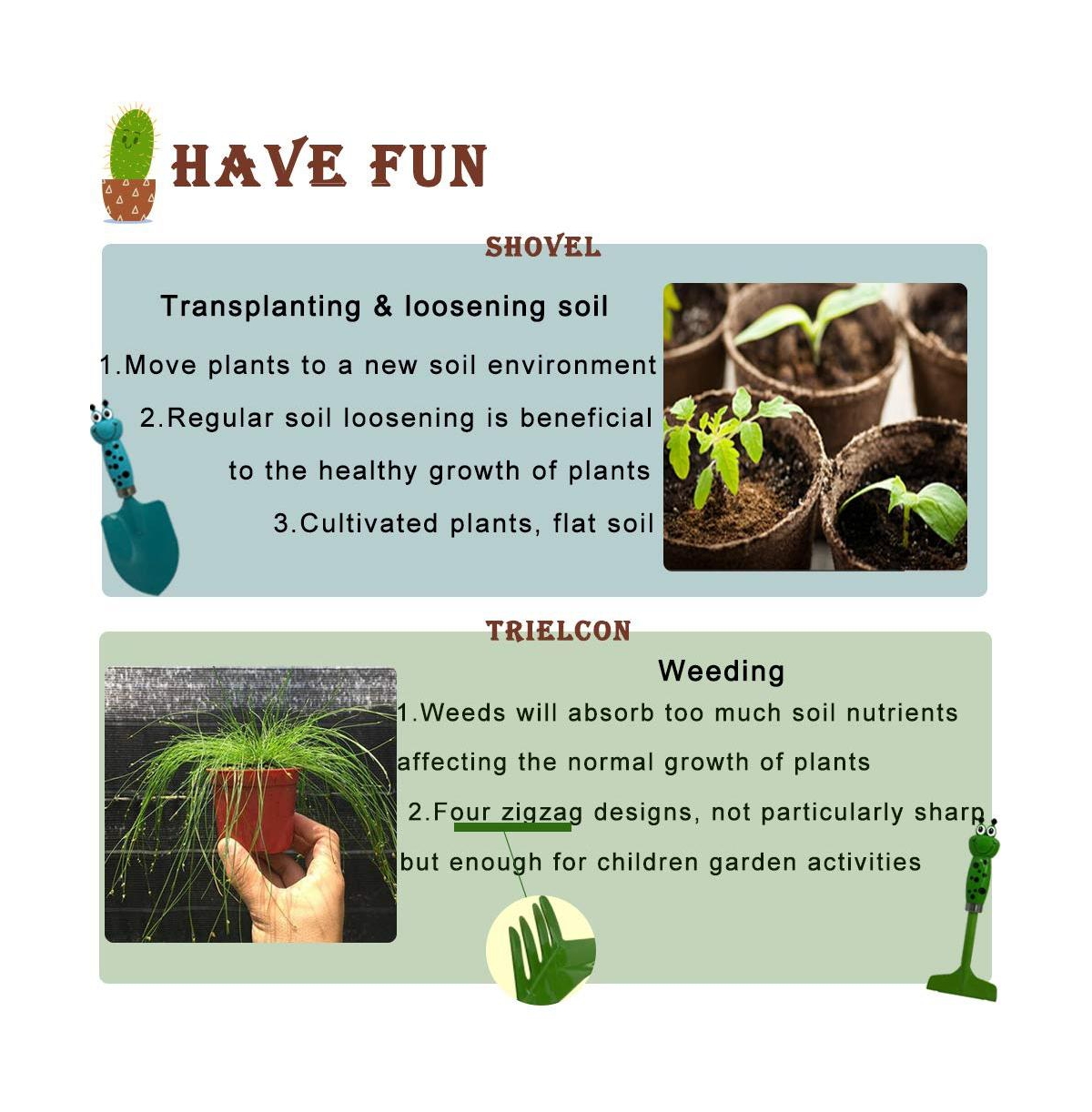 Xdovet Gardening Tools Gloves Shovel Spade Teen Boy 4Pack