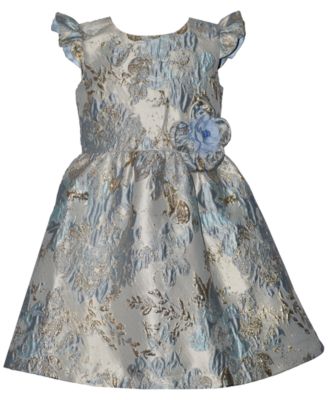 Girls' 2T-6X Jacquard Party Short-Sleeve Dress