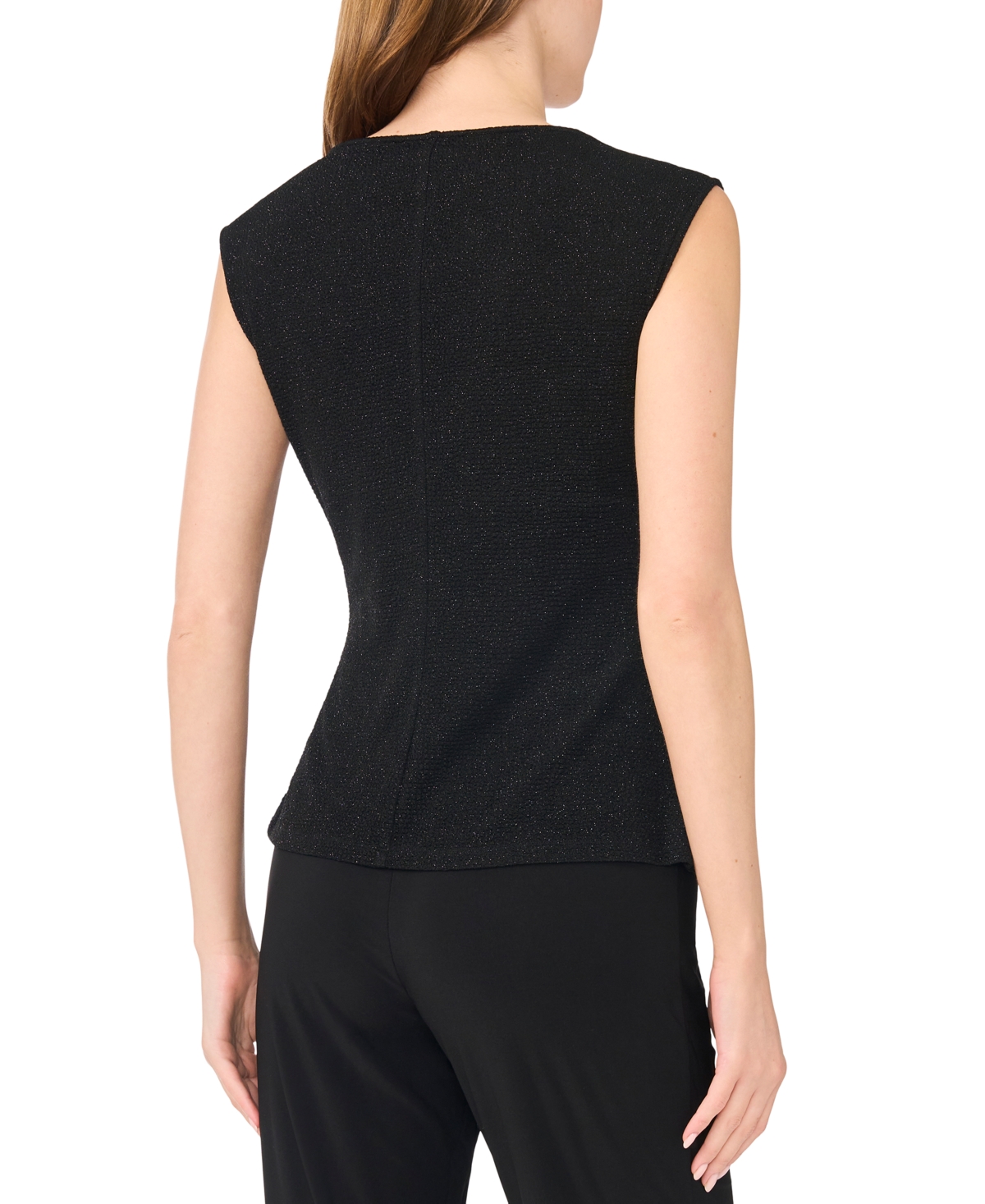 Msk Petite Asymmetrical Dressy Boat-Neck Blouse