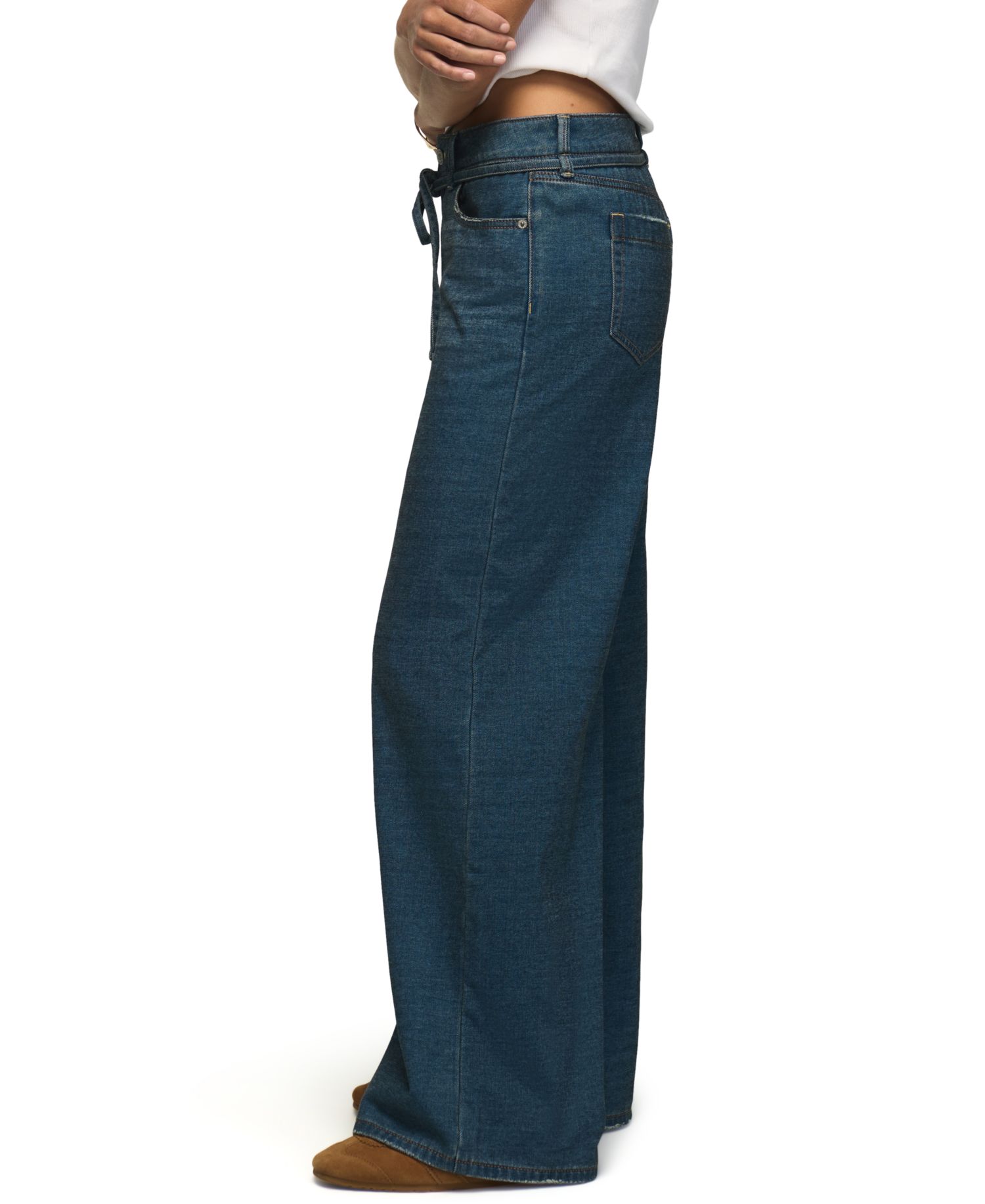 Women's Liquid Denim Luxe High-Waisted Wide-Leg Medium Rinse Jeans