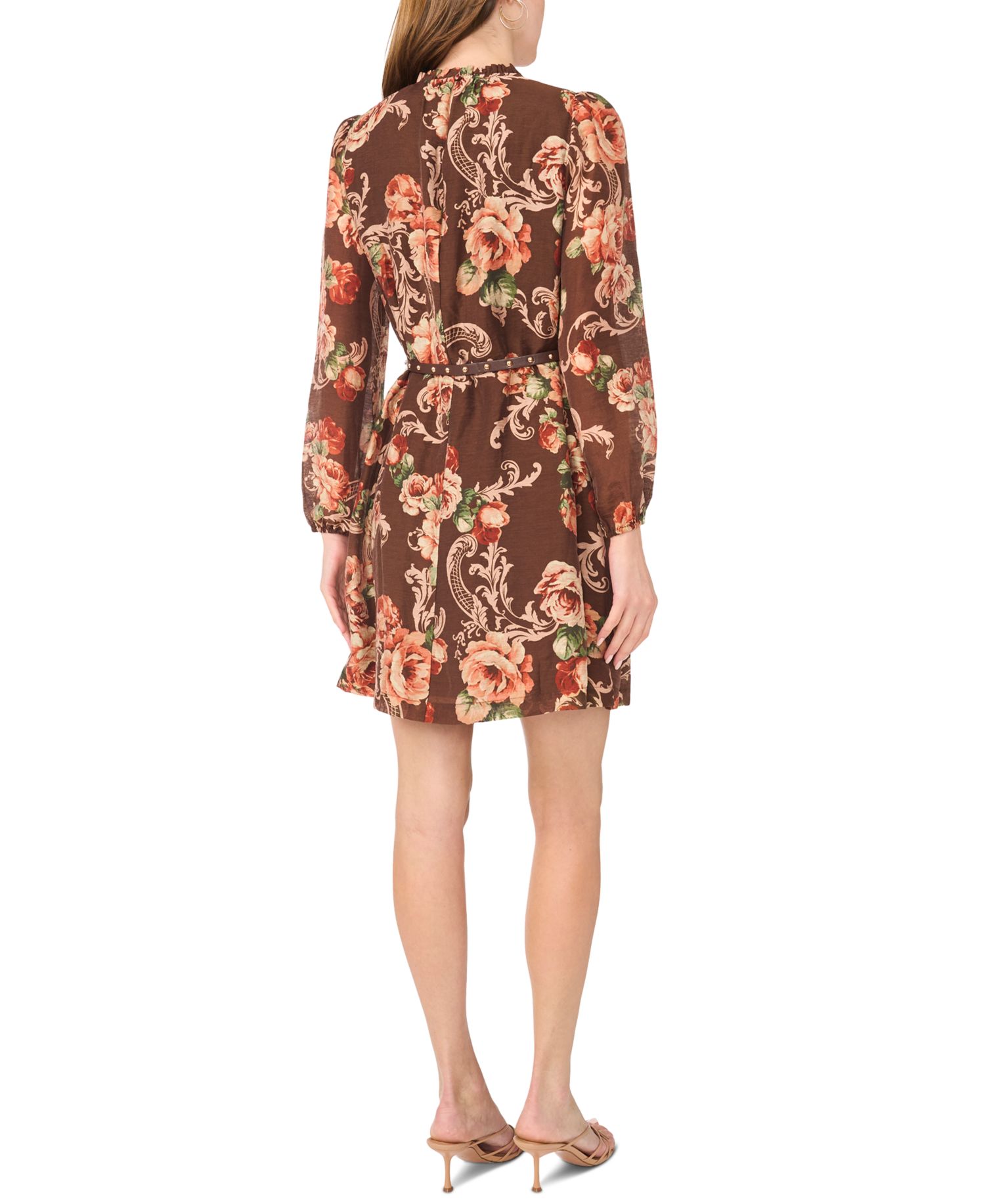 Women's Floral-Print Ruffle Dress