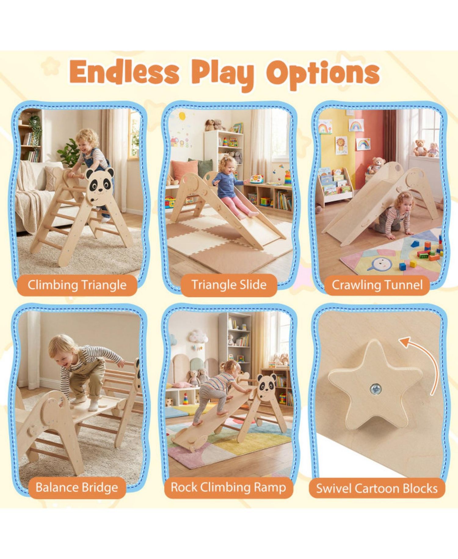 Montessori Foldable Climbing Triangle Set, 3-Piece