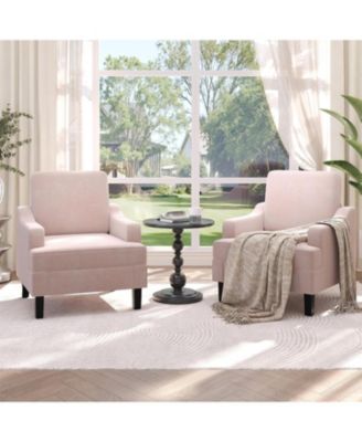 2 Piece Modern Chenille Accent Sofa Chair, Armchair for Living Room and Bedroom