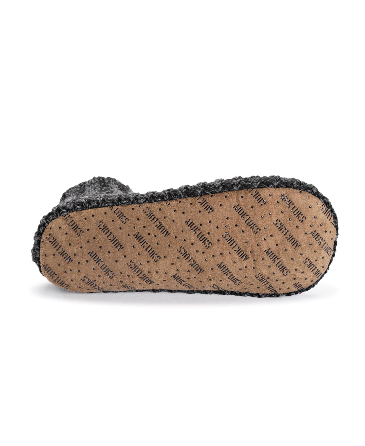 Мужские тапочки MUK LUKS Cabled Boot Acrylic Slippers, цвет: Эбеновый / Серый — фото 4