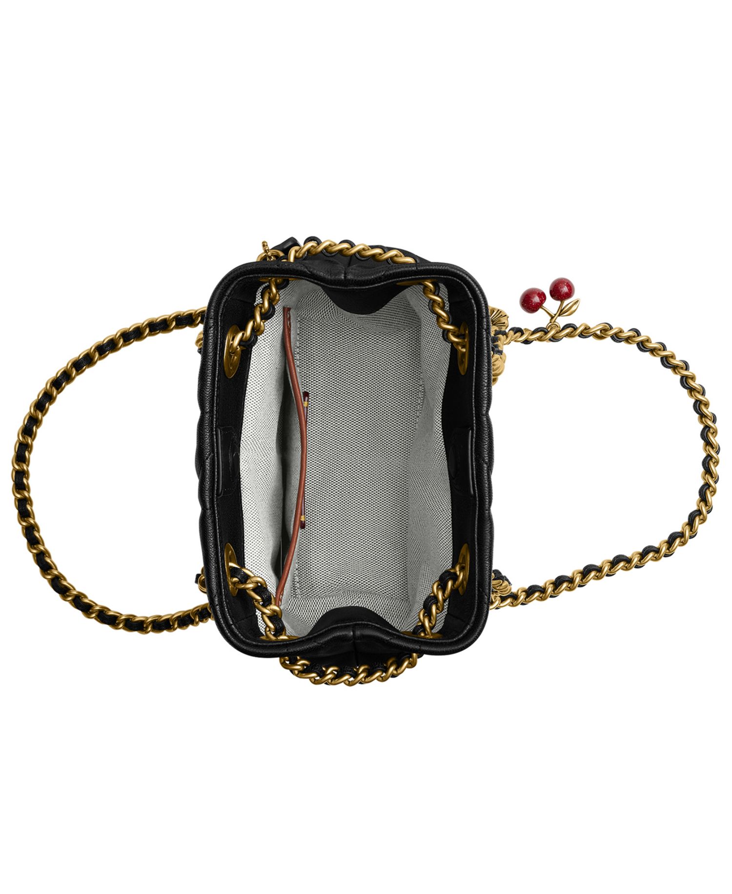 Jade Small Quilted Leather Drawstring Crossbody Bag with Charms