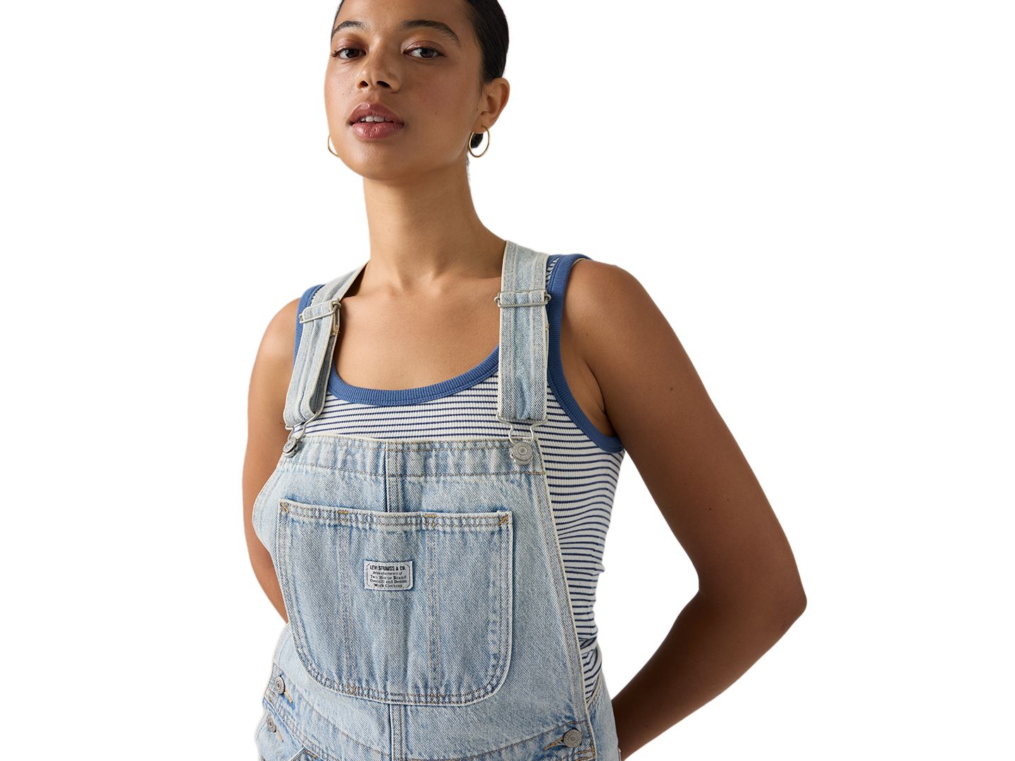 Женский комбинезон Levi's Utility Overall Wide-Leg Denim Overalls, цвет: Серо-бежевый — фото 4