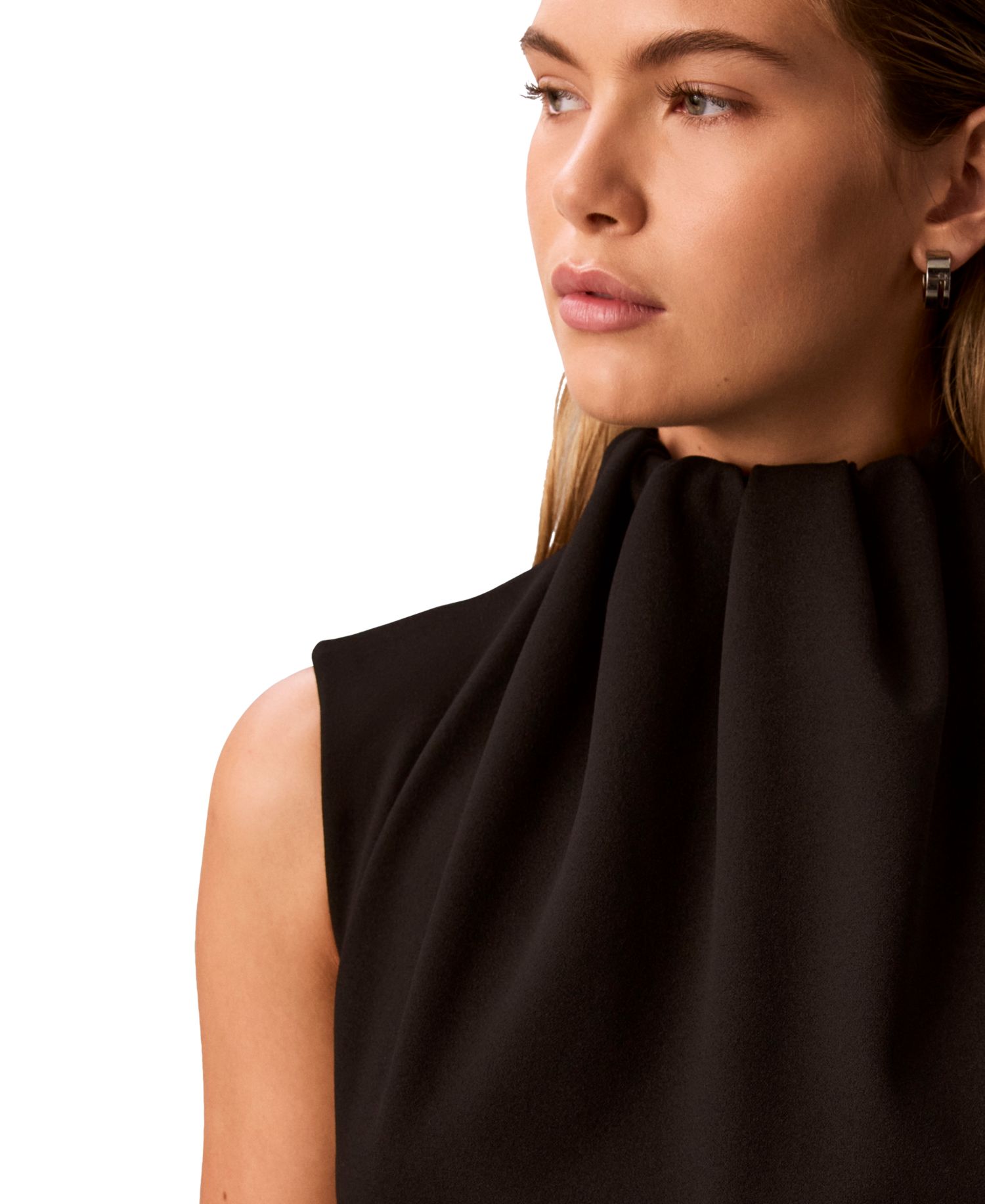 Women's Mock-Neck Sleeveless Midi Dress