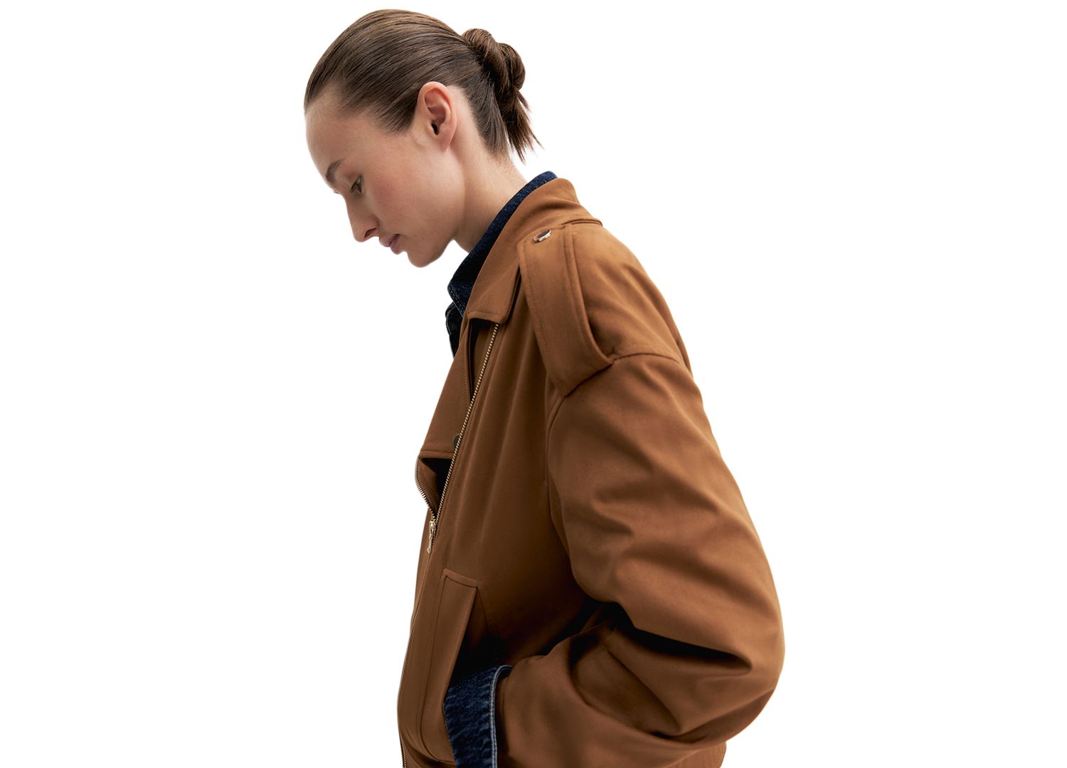Women's Velvety-Finish Asymmetric-Zip Biker Jacket