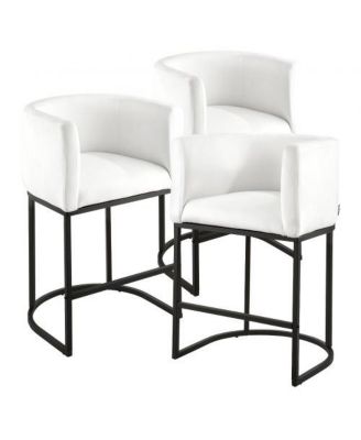 Set of 3 Counter Height Bar Stools 25 Inch with Backrest