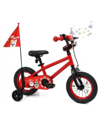 12-Inch Metal Kids Bike with Safety Flag and Training Wheels, Ages 3+