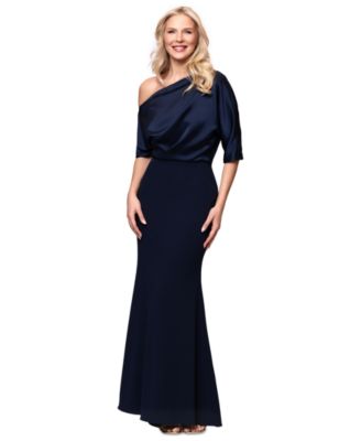 Plus Size Asymmetrical Neck Long Dress